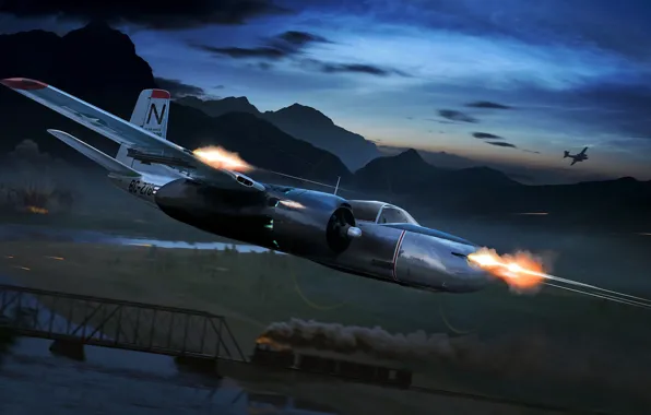 Figure, art, attack, Douglas, Invader, A-26, middle American bomber