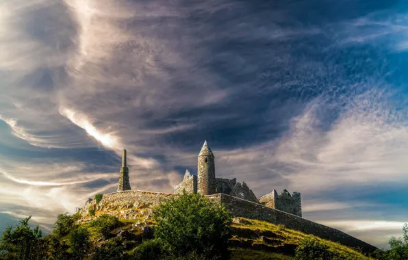 Picture the sky, landscape, Ireland, Rock of Cashel