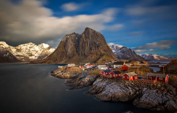 Picture sea, home, Norway, Hamnøy