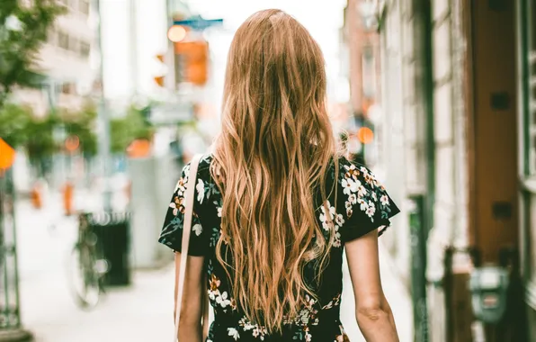 Summer, girl, the city, mood, street, dress, blonde, walk