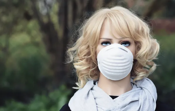 Look, girl, doll, mask, dummy, pandemic, coronavirus, kovid-19