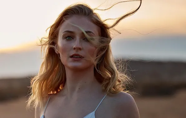 The wind, hair, actress, Sophie Turner, Sophie Turner