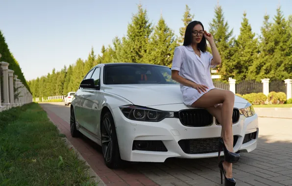 Picture chest, look, pose, model, hair, Girl, BMW, figure
