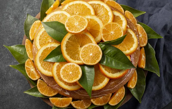 Oranges, pie, slices