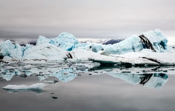 Ice, nature, glacier, icebergs