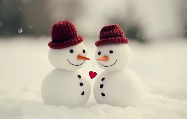 Winter, snow, Christmas, New year, snowmen, snowman, AI art, neural network