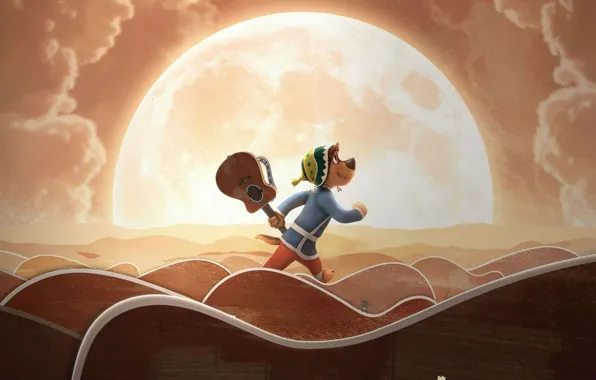 Music, wallpaper, moon, guitar, happy, desert, design, wood