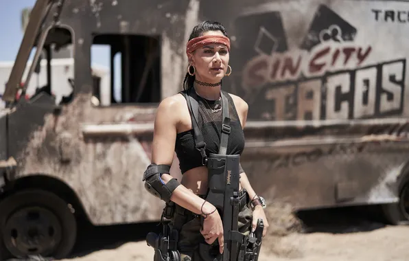 Look, pose, weapons, figure, van, Army of the Dead, Army of the Dead, Samantha Jo