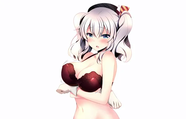 Girl, sexy, lingerie, bra, cleavage, long hair, boobs, anime