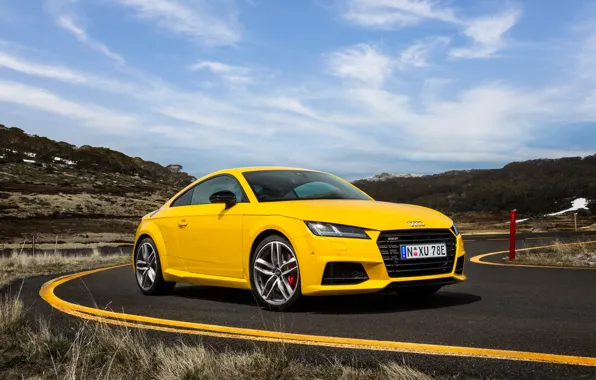 Audi, Audi, coupe, yellow, TTS