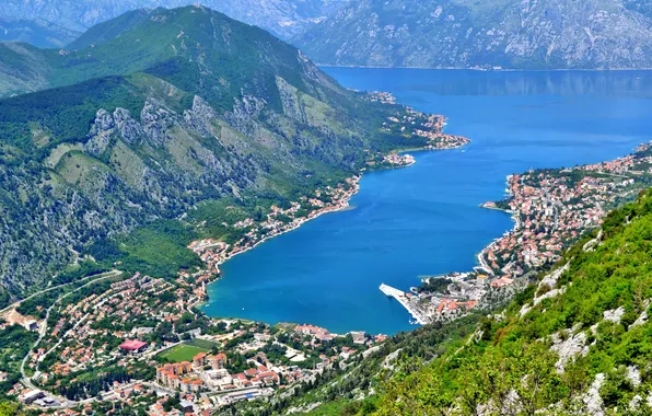 Picture MOUNTAINS, The CITY, BOKO, PANORAMA, KOTOR BAY, SETTLEMENT