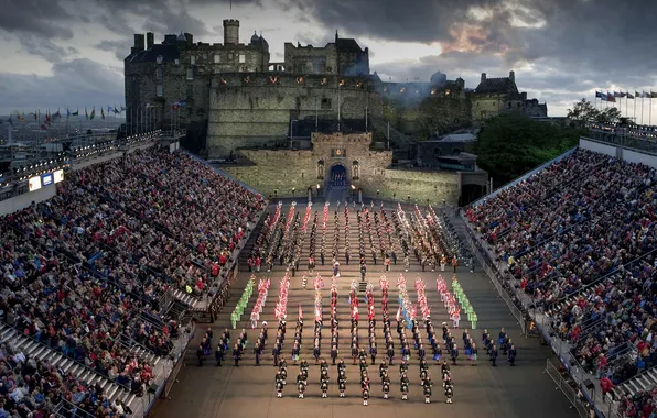 Picture castle, Scotland, stadium, Edinburgh, Royal parade of military bands