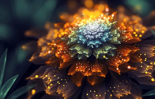 Flower, fractal, by SallySlips