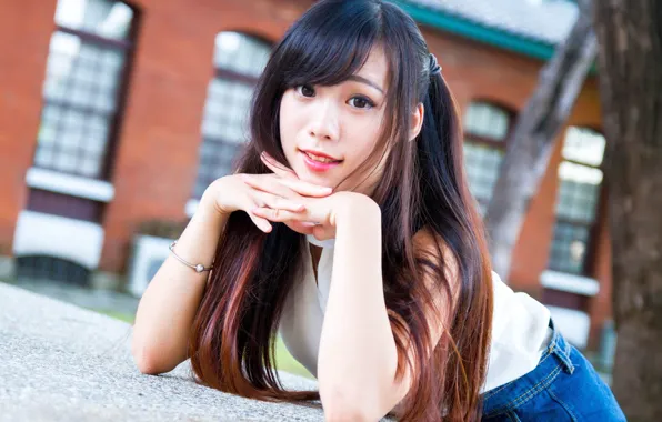 Look, girl, hair, Asian