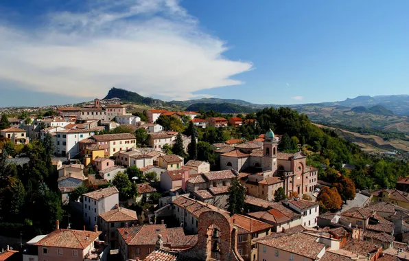 The sky, clouds, the city, home, Italy, Emilia-Romagna