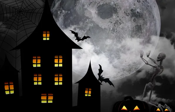 Night, house, Halloween, 31 Oct