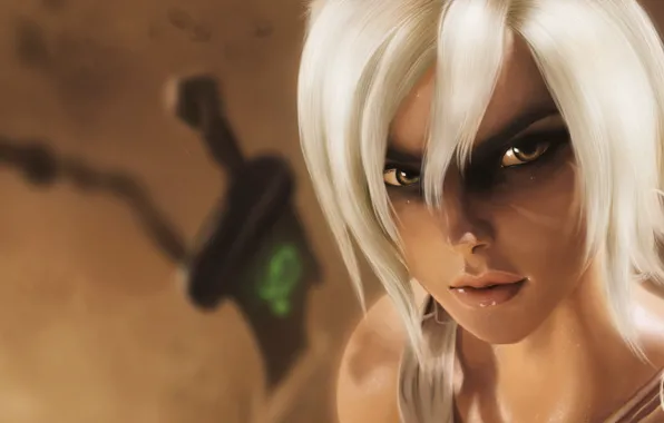 Eyes, look, girl, face, the game, art, face, League of Legends