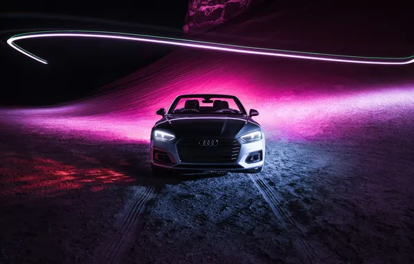 Car, night, headlights, audi