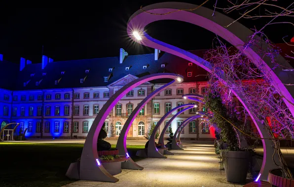 Picture night, lights, France, backlight, Colmar, Colmar