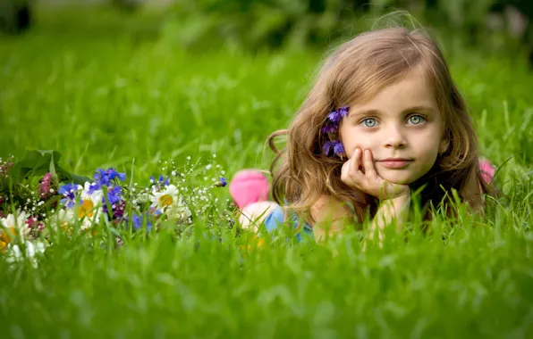 Picture field, summer, mood, girl