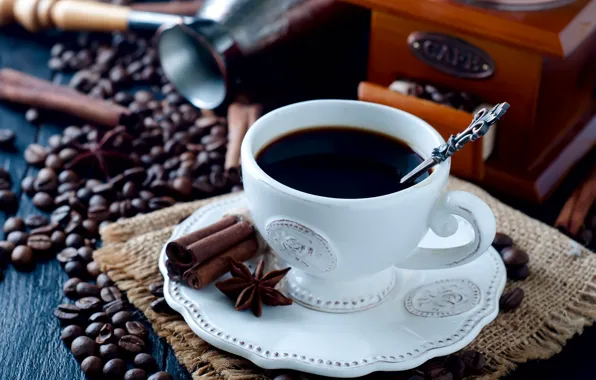 Coffee, grain, Cup, spices