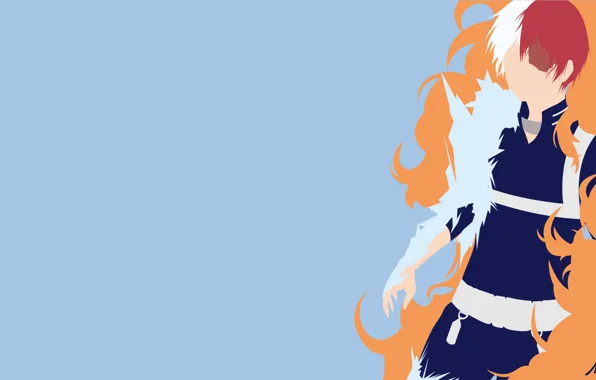 Background, fire, minimalism, guy, vector graphics, My Hero Academia, Boku No Hero Academy, My Hero …