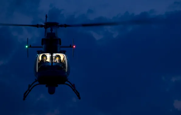 Lights, helicopter, cabin, pilot