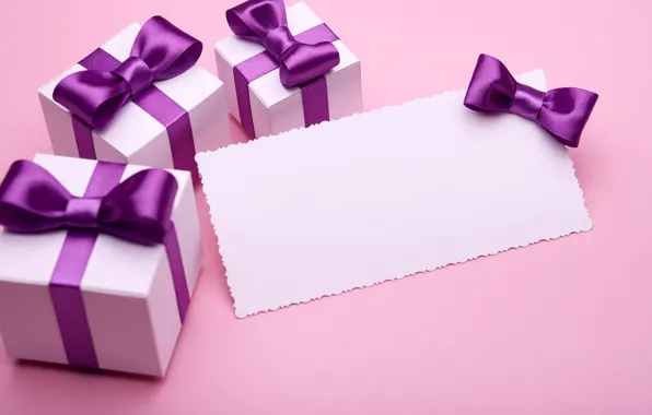 Gift, tape, bow, box, pink, present, gift, bow