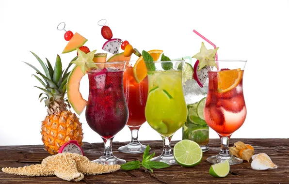 Summer, fresh, cocktails, fruit, drink, tropical, cocktails
