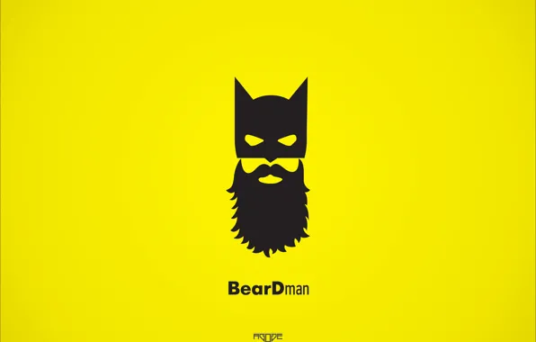 Batman, minimalism, yellow background, beardman, Maiman