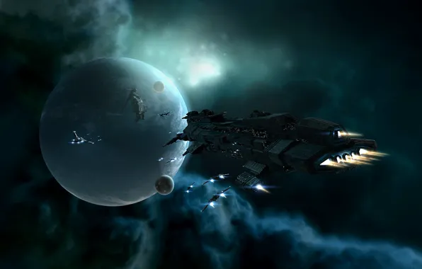 Space, nebula, planet, station, space, spaceship, station, eve online