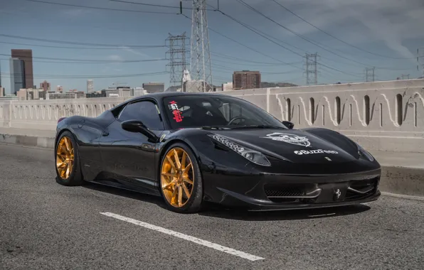 Picture ferrari, black, 458, italia, carninja