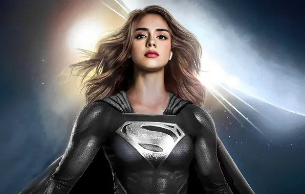 Girl, model, pretty, supergirl, face, hero, pose, superhero