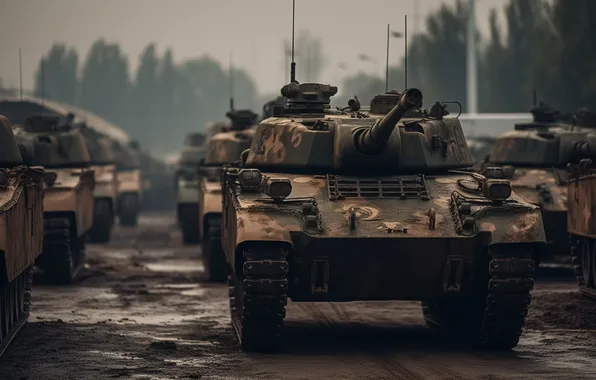 Tanks, Digital art, Column, AI art, The Art of Artificial Intelligence, Neural network, War and …