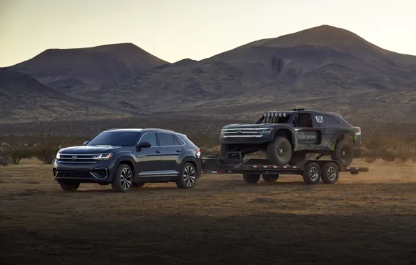 Picture Volkswagen, the trailer, 4x4, 2019, Atlas Cross Sport, Atlas Cross Sport R Concept