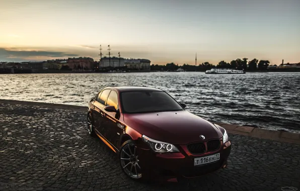 Picture machine, auto, river, BMW, auto, review, E60, Smotra