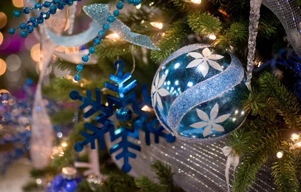 Decoration, ball, tree, snowflake