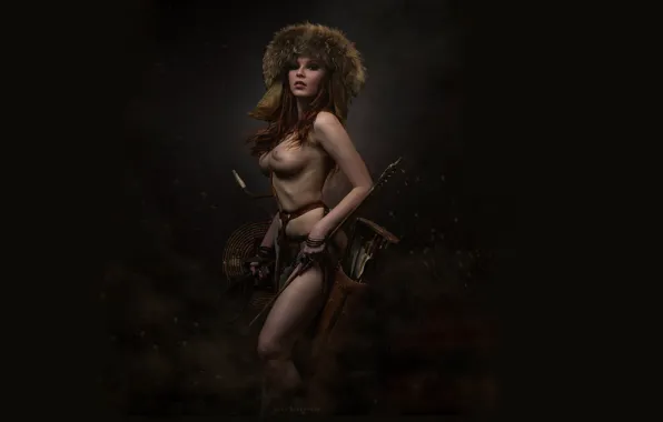 Chest, Hat, Bow, Red, Shield, Beauty, Thigh, Anna Telysheva
