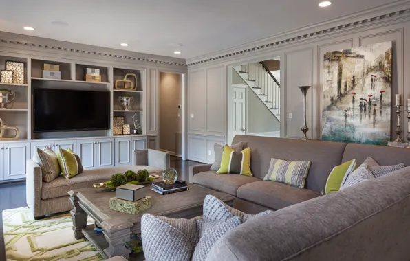 Picture living room, Dark Interior, Private Residence, Houston Texas, American Style