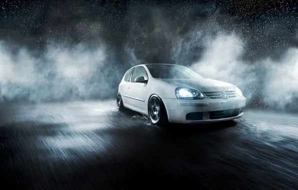 Drops, squirt, fog, rain, Volkswagen, cars, auto, mk5