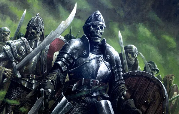 Fantasy, undead, armor, art, background, army, artwork, warriors