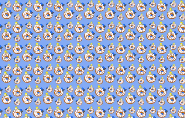 Picture white, blue, yellow, food, The simpsons, large, Homer, donut