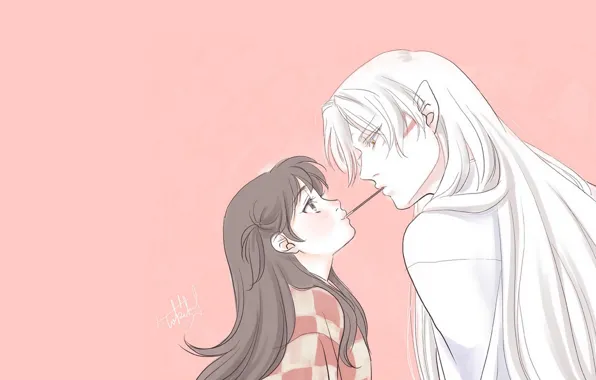 Girl, Rin, Inuyasha, Inuyasha, Seshoumaru, sugar cane