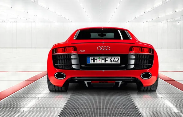 Audi, Red, Audi, Room, V10, Sports car