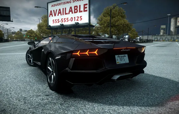 Ass, the city, view, need for speed the run, lamborghini aventador lp-700-4