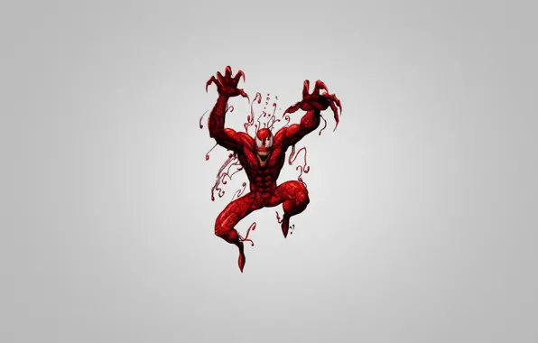 Spider-man, grey background, Comics, Spider-Man, Carnage, the red creature