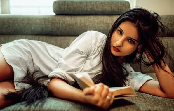 Picture look, girl, book