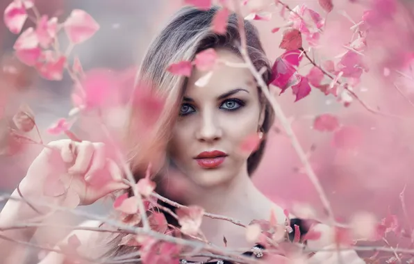 Makeup, Pink flowers, Alessandro Di Cicco