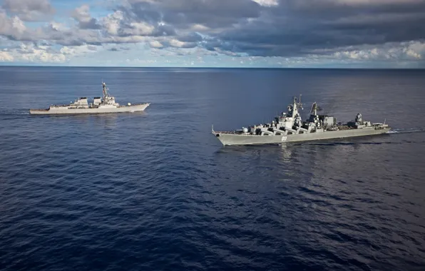 Picture Navy, cruiser, Meeting, 011 Varyag, USS Fitzgerald, Destroyer URO, Raketni