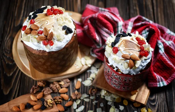Picture Easter, nuts, cake, Verba, raisins